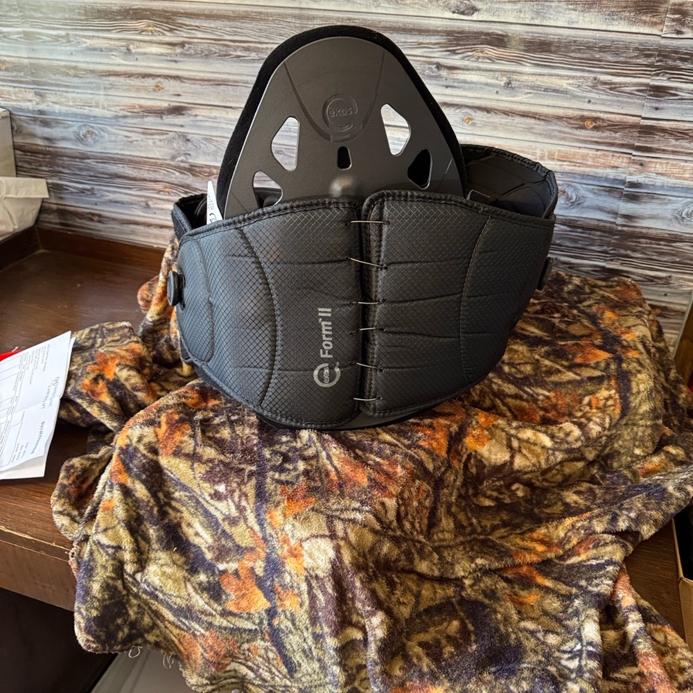 Black Back Brace with abdominal plate